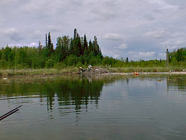 Fishing from float tubes on the lake